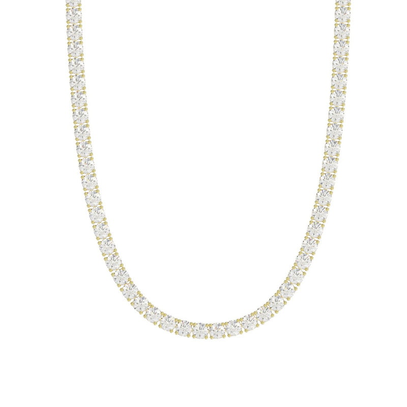 14K YELLOW GOLD 4.00CT 16'' ROUND DIAMOND LADIES TENNIS NECKLACE