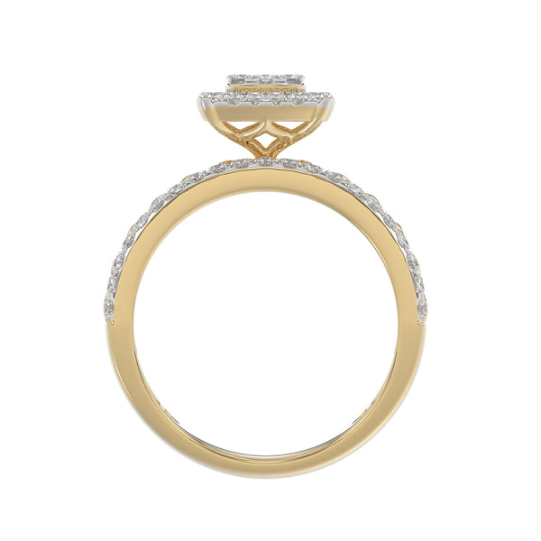 LADIES TRIO SET 1.50CT ROUND DIAMOND 10K YELLOW GOLD