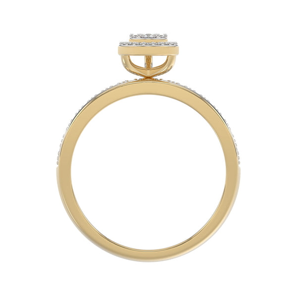 LADIES TRIO SET 1.00CT ROUND/BAGUETTE DIAMOND 10K YELLOW GOLD