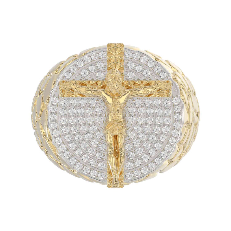MEN'S RING 0.50CT ROUND DIAMOND 10K YELLOW GOLD