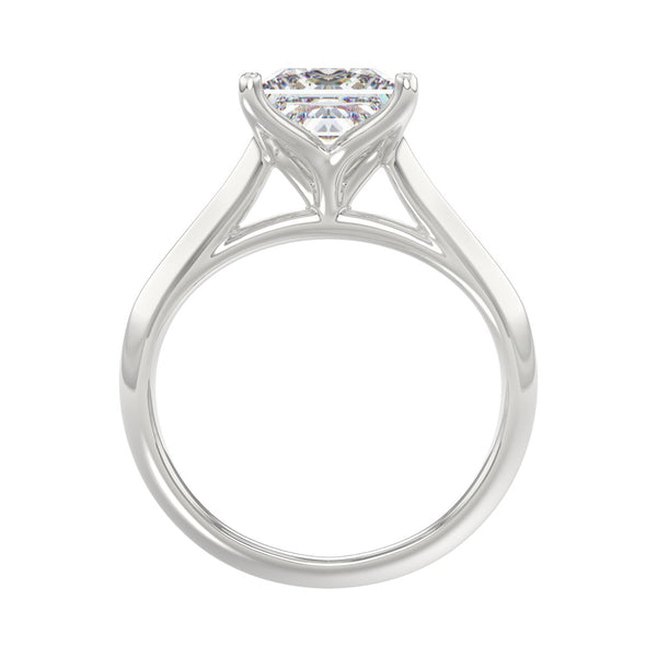 LADIES SOLITAIRE RING 3CT PRINCESS DIAMOND 14K WHITE GOLD