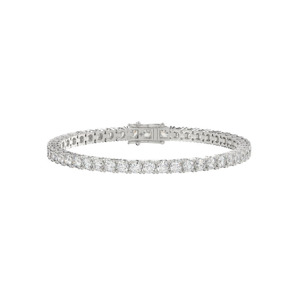 LADIES BRACELET 9CT ROUND DIAMOND 14K WHITE GOLD