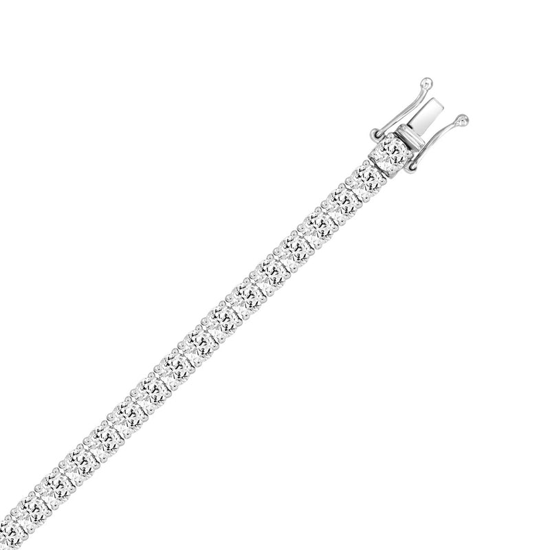 LADIES BRACELET 9CT ROUND DIAMOND 14K WHITE GOLD