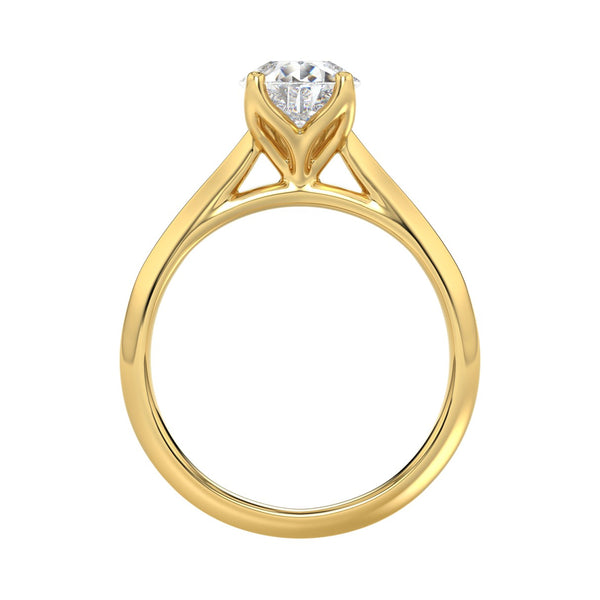 LADIES SOLITAIRE RING 2CT PEAR DIAMOND 14K YELLOW GOLD