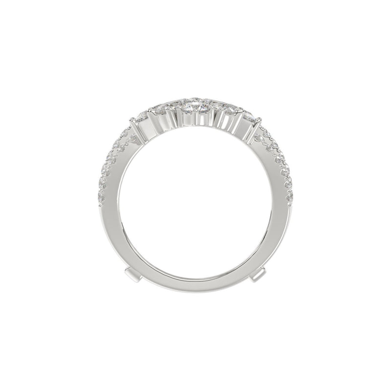 LADIES WRAP RING 2 1/2CT ROUND/PRINCESS/PEAR DIAMOND 14K WHITE GOLD