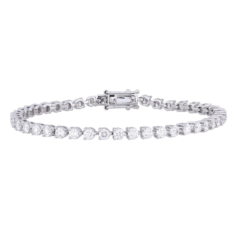 LADIES BRACELET 5CT ROUND DIAMOND 14K WHITE GOLD