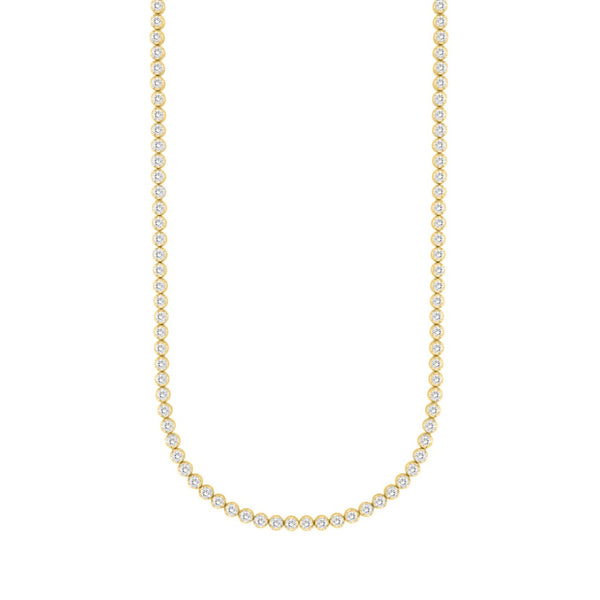 MENS NECKLACE 7CT ROUND DIAMOND 14K YELLOW GOLD 