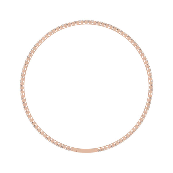 LADIES FLEXIBLE BANGLE 5 1/3CT ROUND DIAMOND 14K ROSE GOLD 