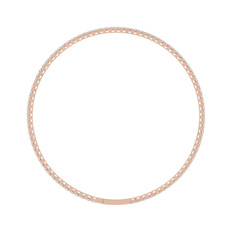 LADIES FLEXIBLE BANGLE 5 1/3CT ROUND DIAMOND 14K ROSE GOLD 