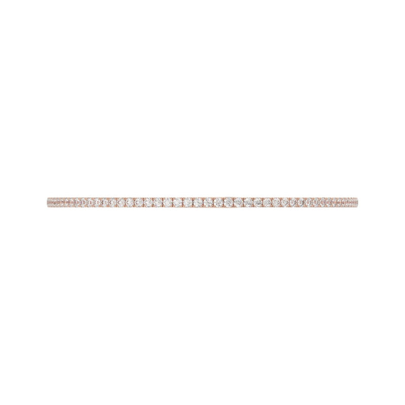 LADIES FLEXIBLE BANGLE 5 1/3CT ROUND DIAMOND 14K ROSE GOLD 