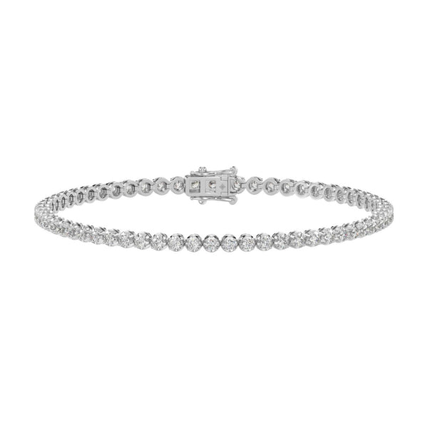 MEN'S BRACELET 2 1/2CT ROUND DIAMOND 14K WHITE GOLD