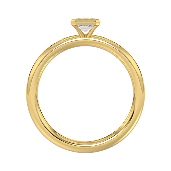 LADIES SOLITAIRE RING 1CT EMERALD DIAMOND 14K YELLOW GOLD (CENTER STONE EMERALD DIAMOND 1CT )