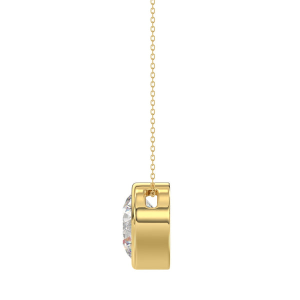 LADIES SOLITAIRE PENDANT 2CT ROUND DIAMOND 14K YELLOW GOLD