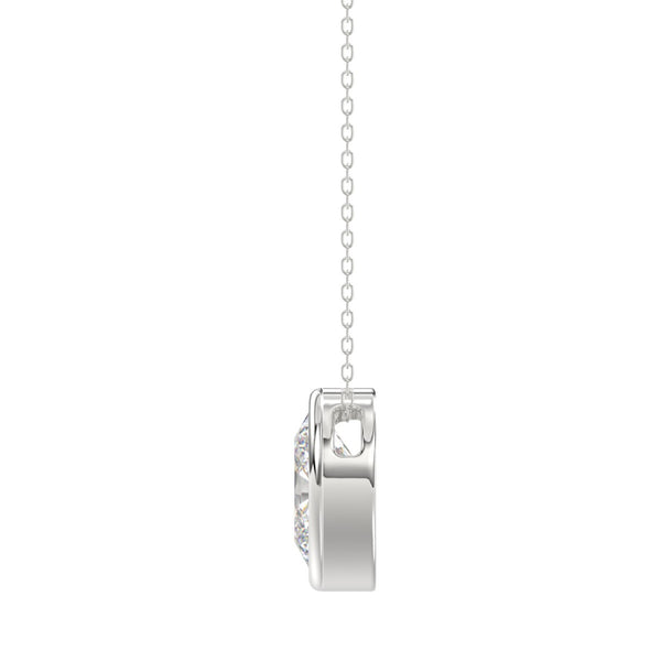 LADIES SOLITAIRE PENDANT 3CT OVAL DIAMOND 14K WHITE GOLD
