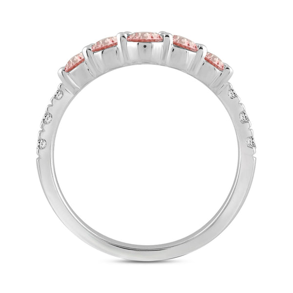 ETERNAL BLUSH COLLECTION LADIES BAND 1CT PINK ROUND DIAMOND 14K WHITE GOLD 