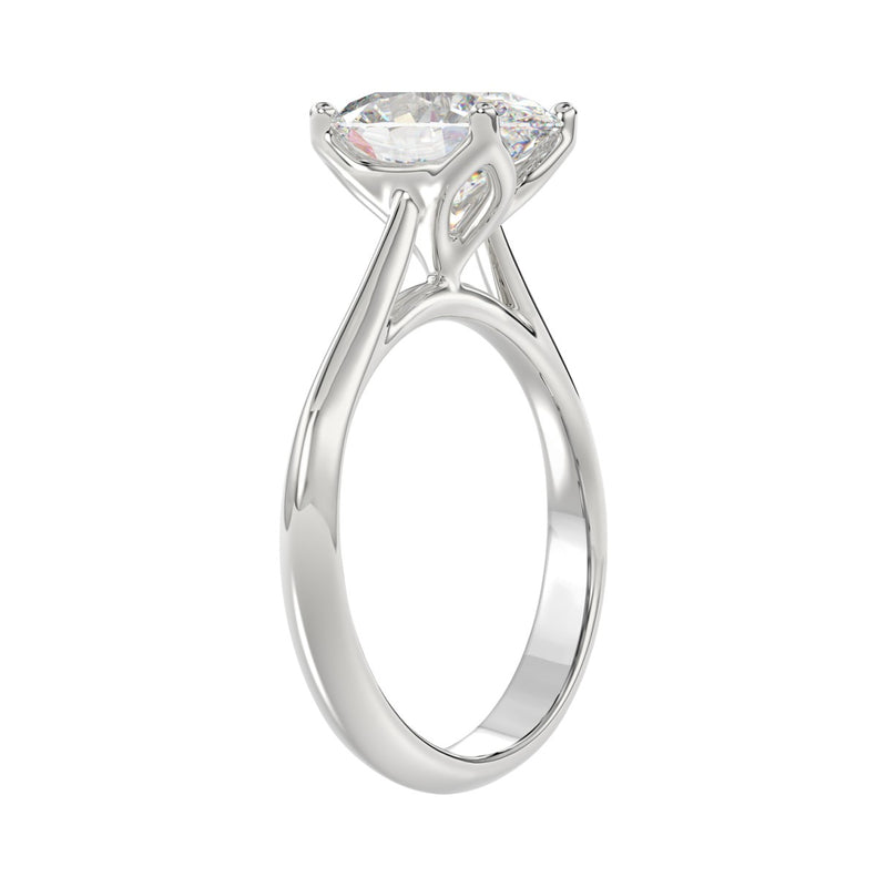 LADIES SOLITAIRE RING 2 1/2CT OVAL DIAMOND 14K WHITE GOLD 