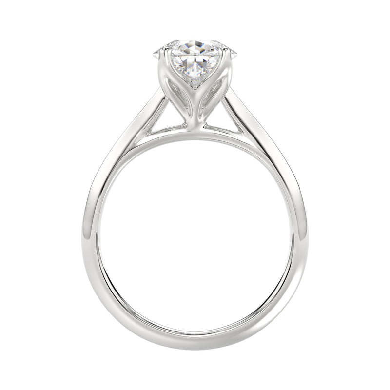 LADIES SOLITAIRE RING 2 1/2CT PEAR DIAMOND 14K WHITE GOLD 