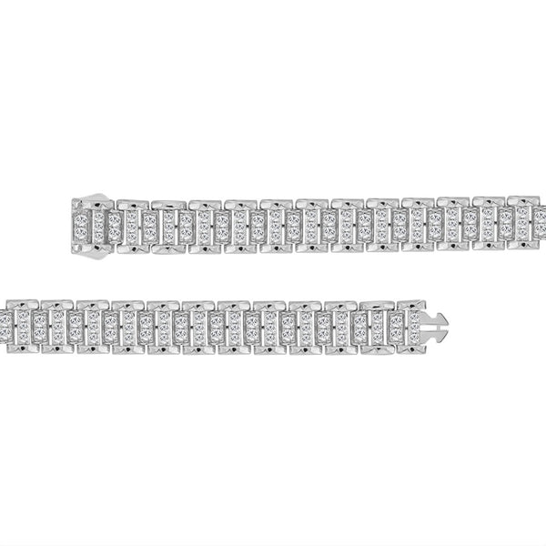 10K WHITE GOLD 5.00CT ROUND DIAMOND MEN'S BRACELET