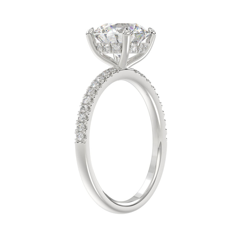 14K WHITE GOLD 2 1/4CT ROUND DIAMOND LADIES RING (CENTER STONE ROUND DIAMOND 2CT)
