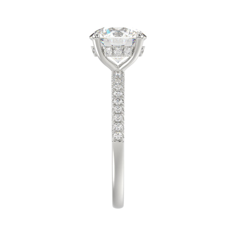 14K WHITE GOLD 2 1/4CT ROUND DIAMOND LADIES RING (CENTER STONE ROUND DIAMOND 2CT)