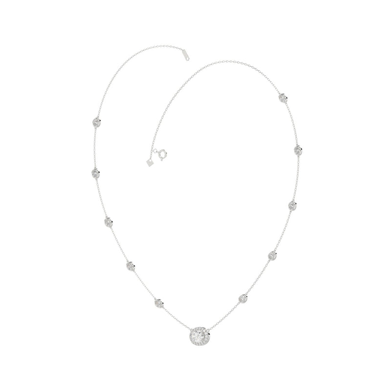 14K WHITE GOLD 2 1/4CT ROUND/OVAL DIAMOND LADIES NECKLACE