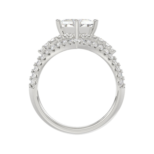 14K WHITE GOLD 3 3/4CT ROUND/PRINCESS DIAMOND LADIES RING