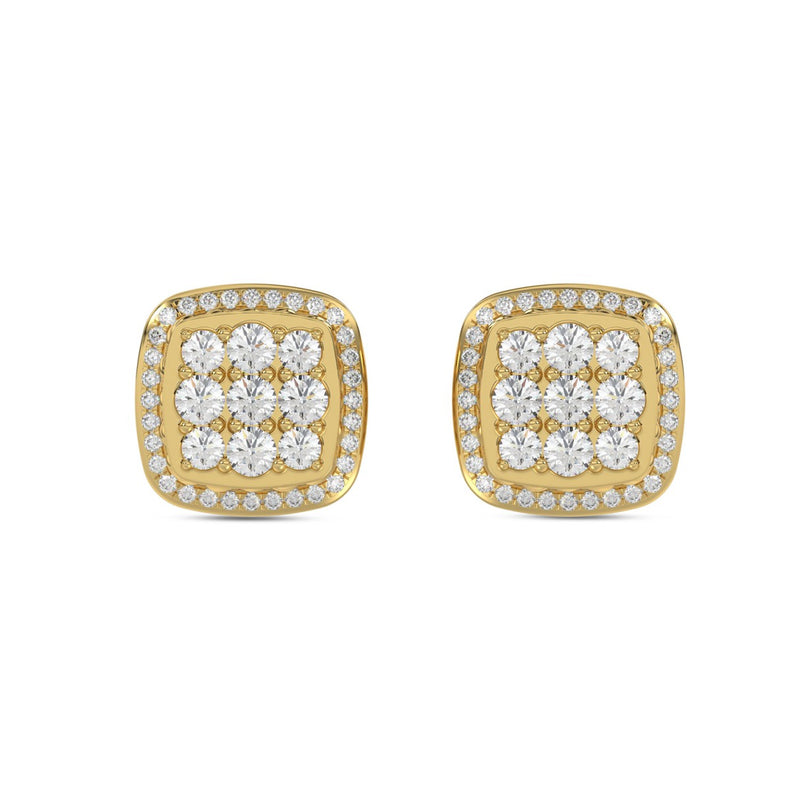 10K YELLOW GOLD 3/4CT ROUND DIAMOND LADIES EARRINGS