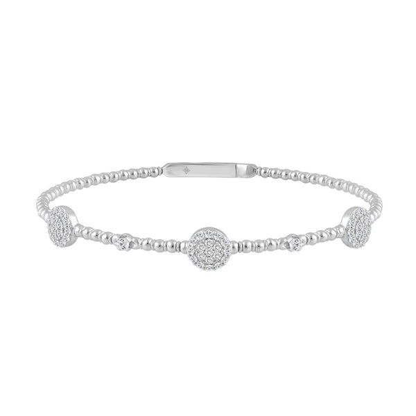 9K WHITE GOLD 5/8CT ROUND DIAMOND LADIES BANGLE