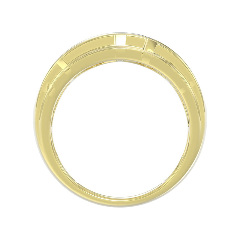 14K YELLOW GOLD 2.00CT ROUND DIAMOND MEN'S RING