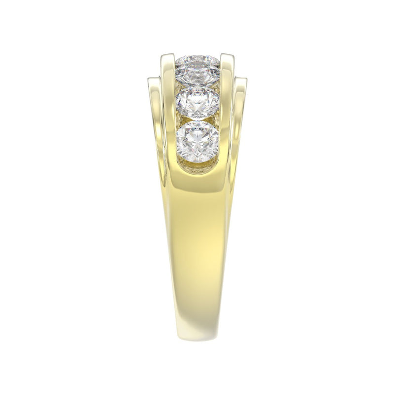 14K YELLOW GOLD 2.00CT ROUND DIAMOND MEN'S RING