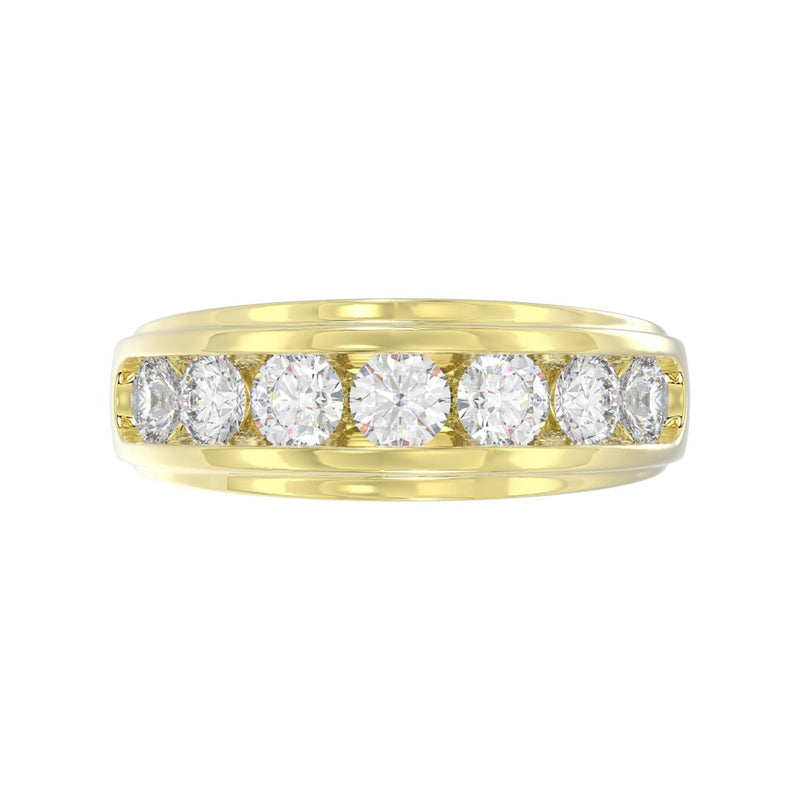 14K YELLOW GOLD 2.00CT ROUND DIAMOND MEN'S RING