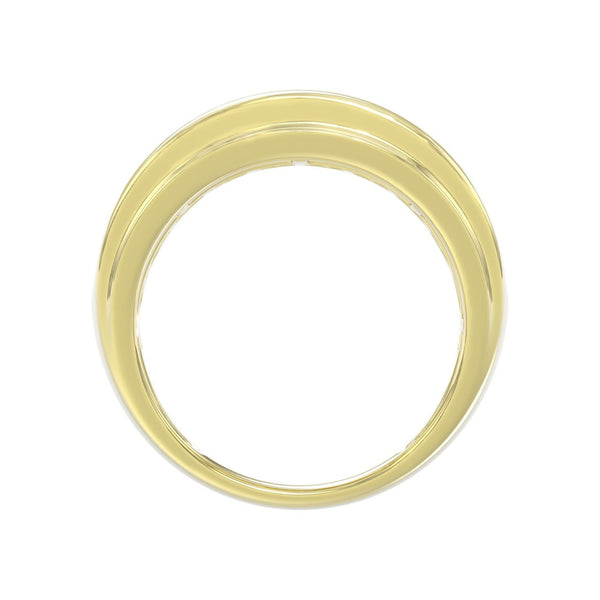 14K YELLOW GOLD 3.00CT ROUND DIAMOND MEN'S RING