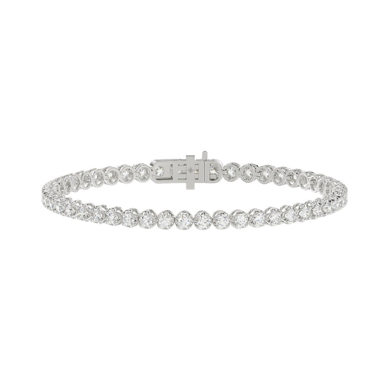 10K WHITE GOLD 5.00CT ROUND DIAMOND LADIES BRACELET