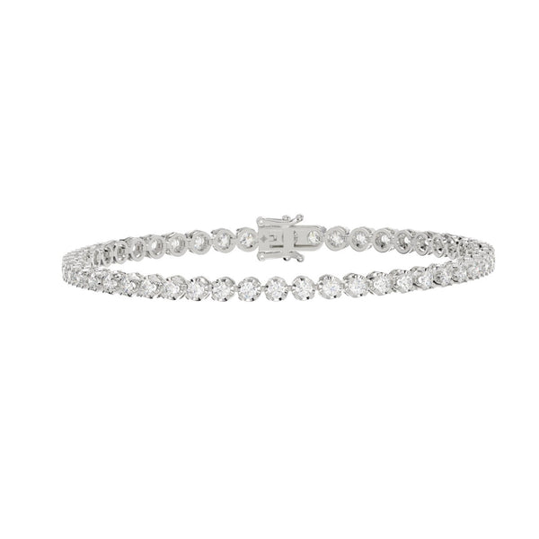 10K WHITE GOLD 4.00CT ROUND DIAMOND LADIES BRACELET