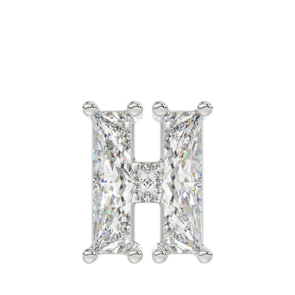 10K WHITE GOLD 1 1/3CT FANCY CUT ALPHABET DIAMOND LADIES PENDANT WITH CHAIN