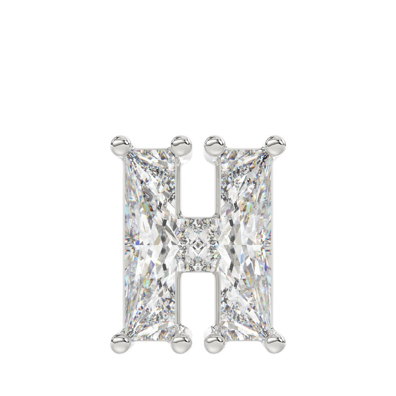 10K WHITE GOLD 1 1/3CT FANCY CUT ALPHABET DIAMOND LADIES PENDANT WITH CHAIN