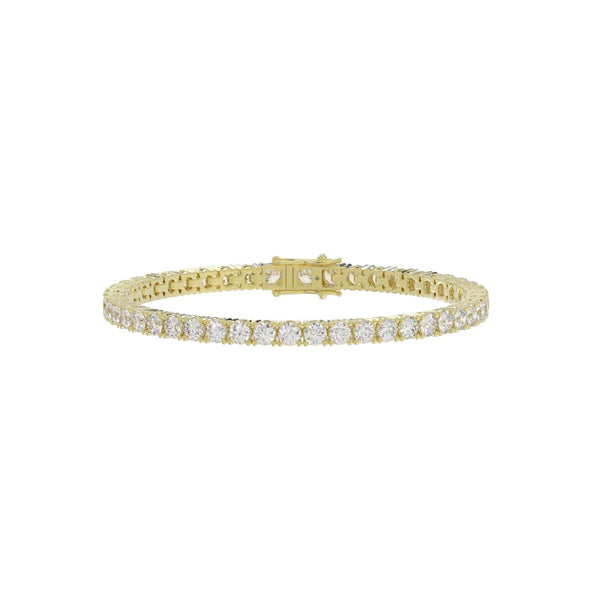 LADIES BRACELET 5CT ROUND DIAMOND 14K YELLOW GOLD